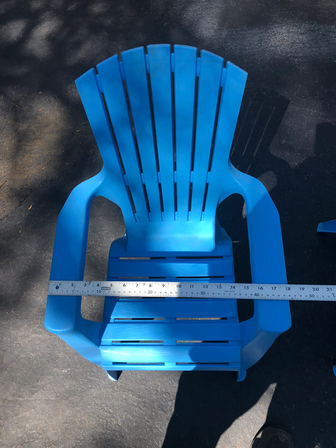 Set of 3 Blue Plastic Adirondack Chairs - photo 5