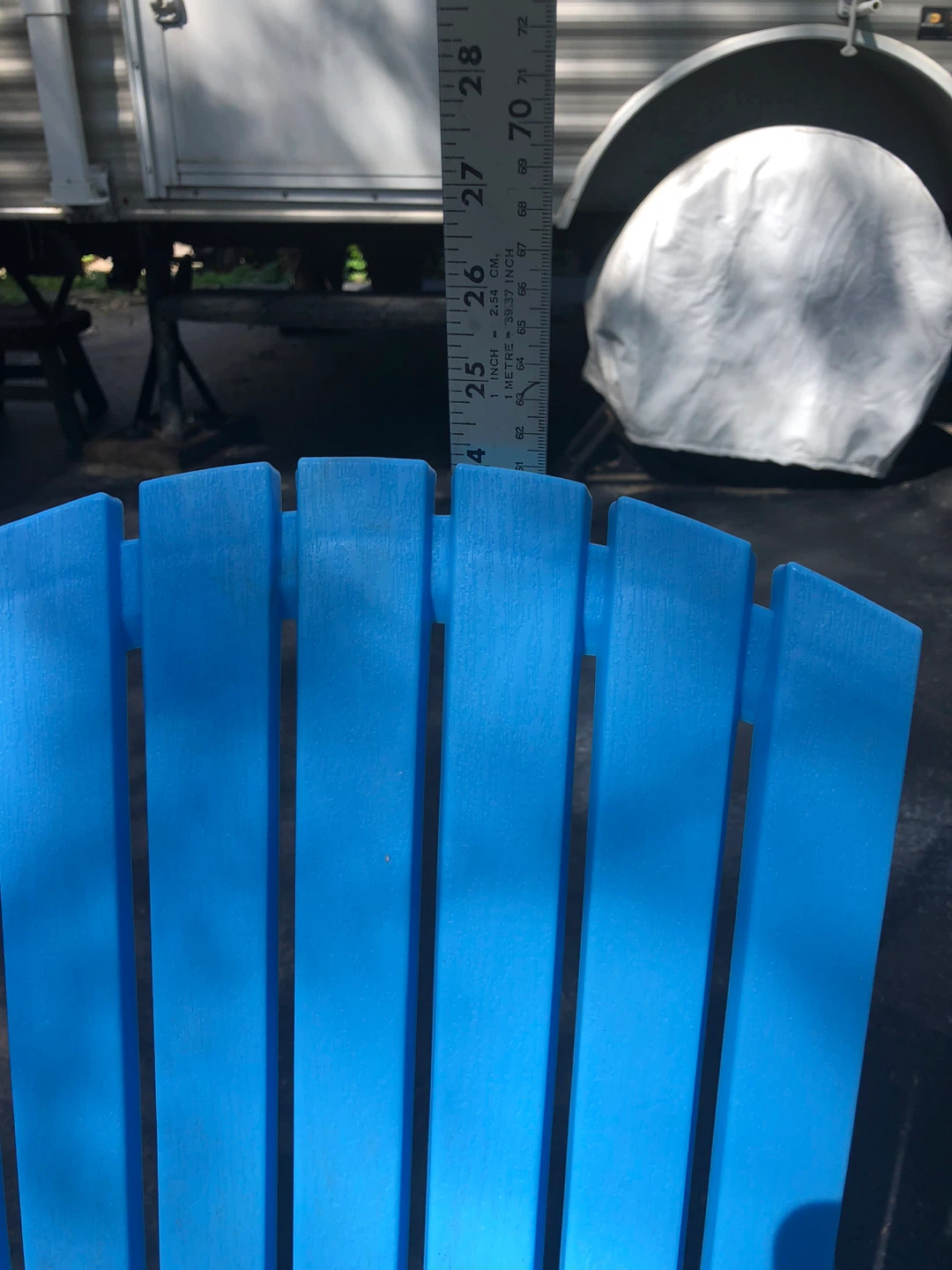 Set of 3 Blue Plastic Adirondack Chairs - photo 4