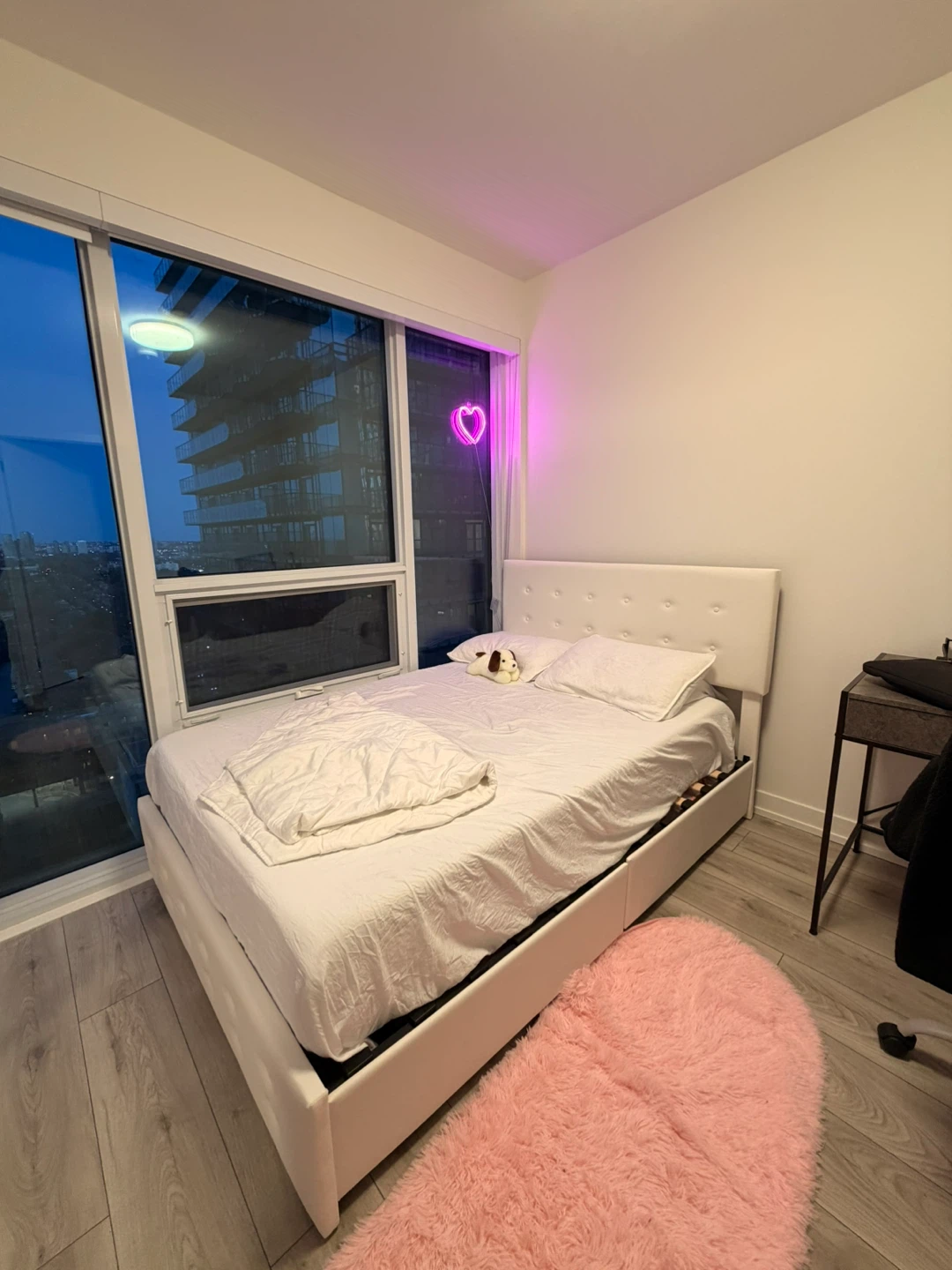 White Faux Leather Platform Bed Frame