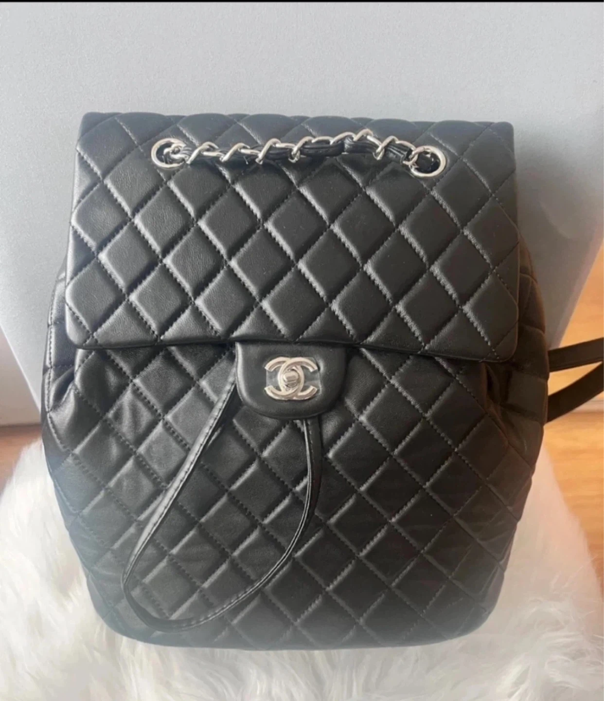 Black Quilted Leather Chanel Backpack - photo 2