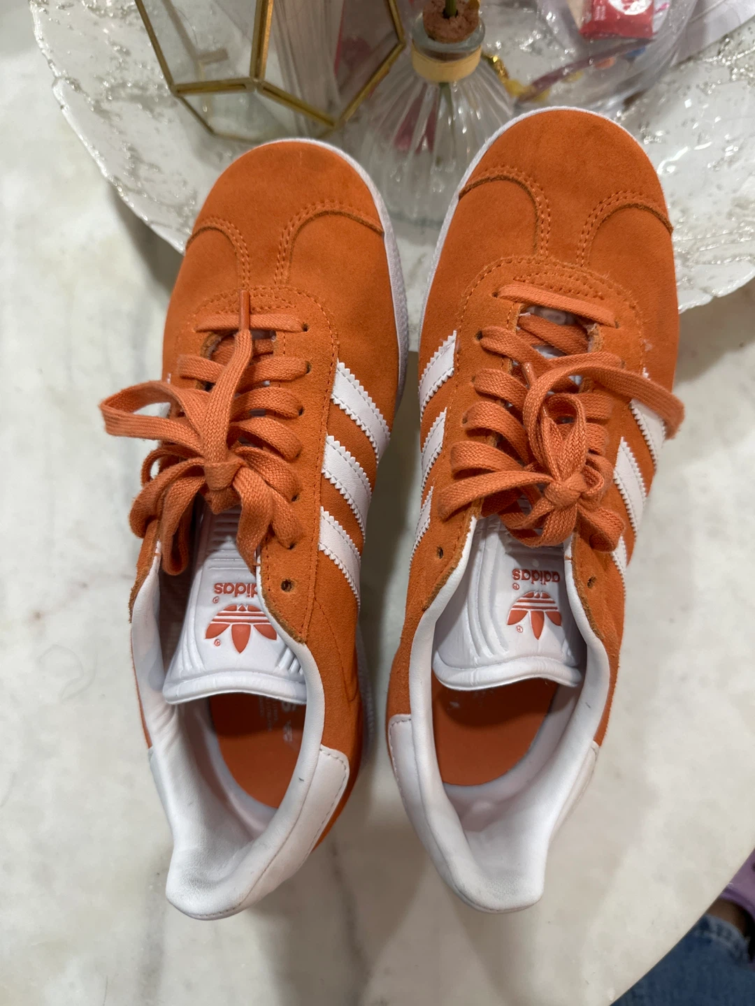 Adidas Gazelle Orange Suede Shoes