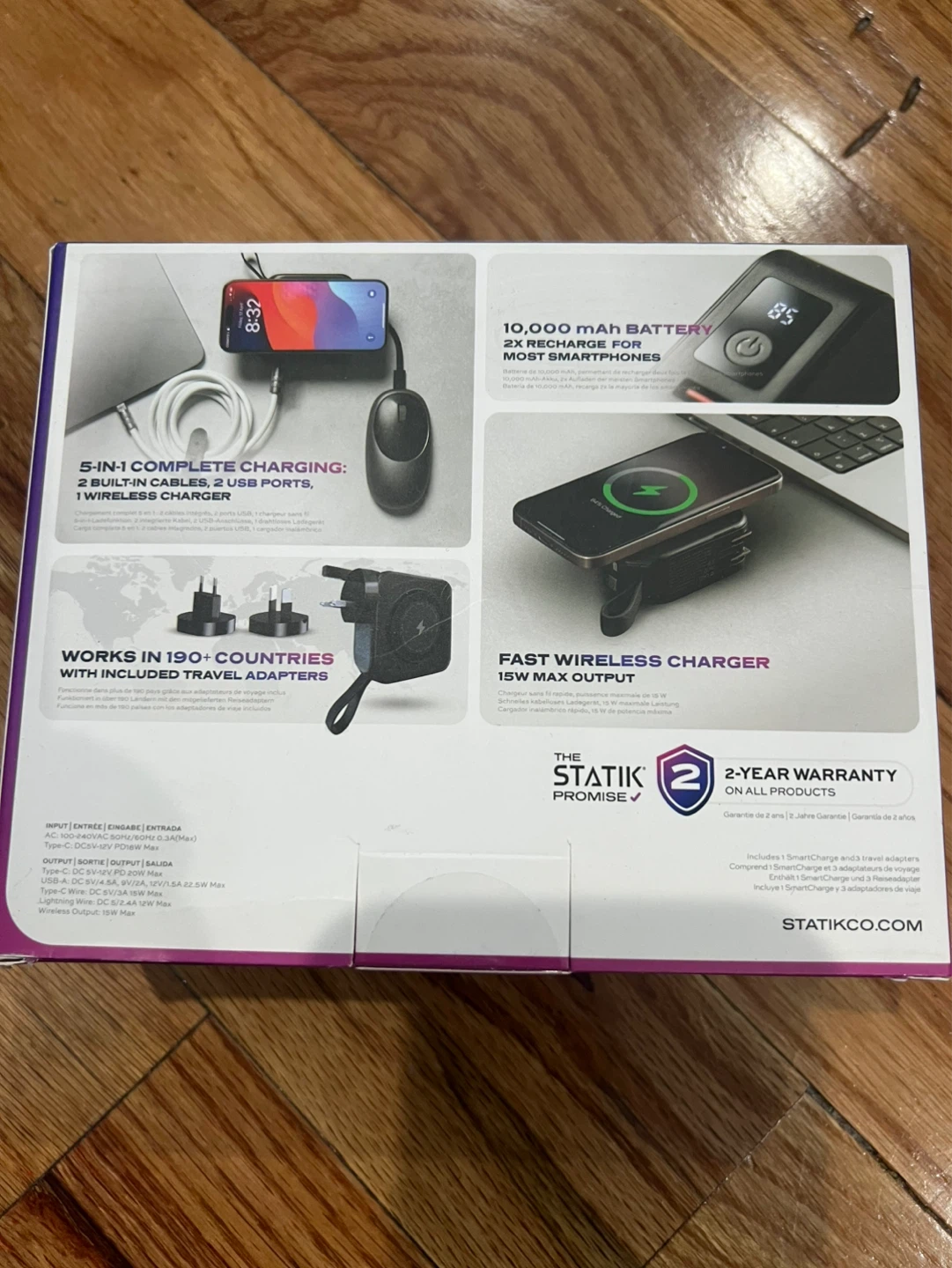 STATIK SmartCharge 5-in-1 Travel Charger 10000 mAh Power Bank - photo 2