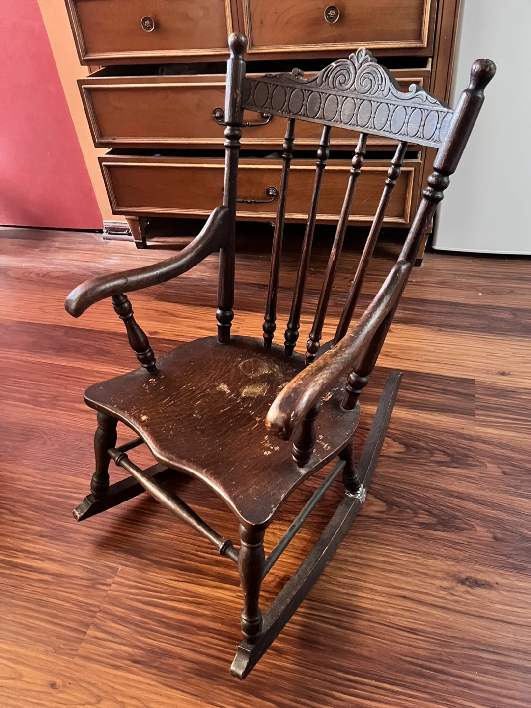 Antique Pressed Back Children’s Rocking Chair