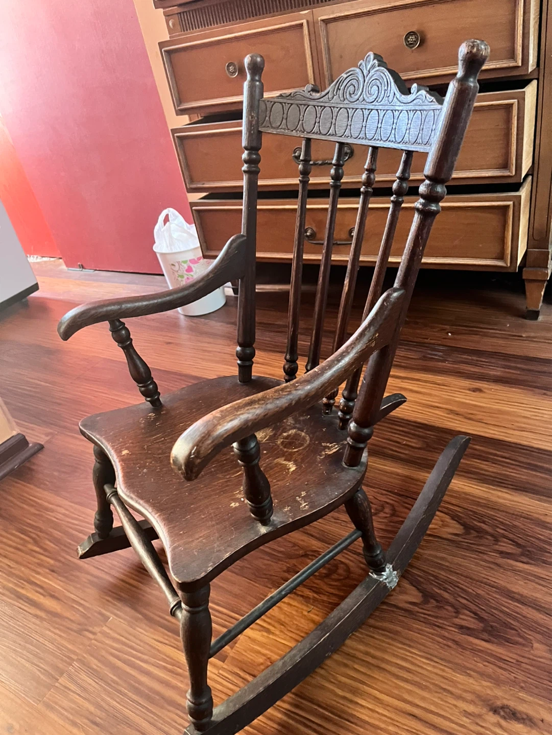 Antique Pressed Back Children’s Rocking Chair - photo 3