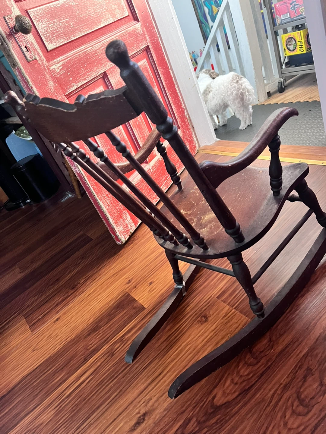 Antique Pressed Back Children’s Rocking Chair - photo 2
