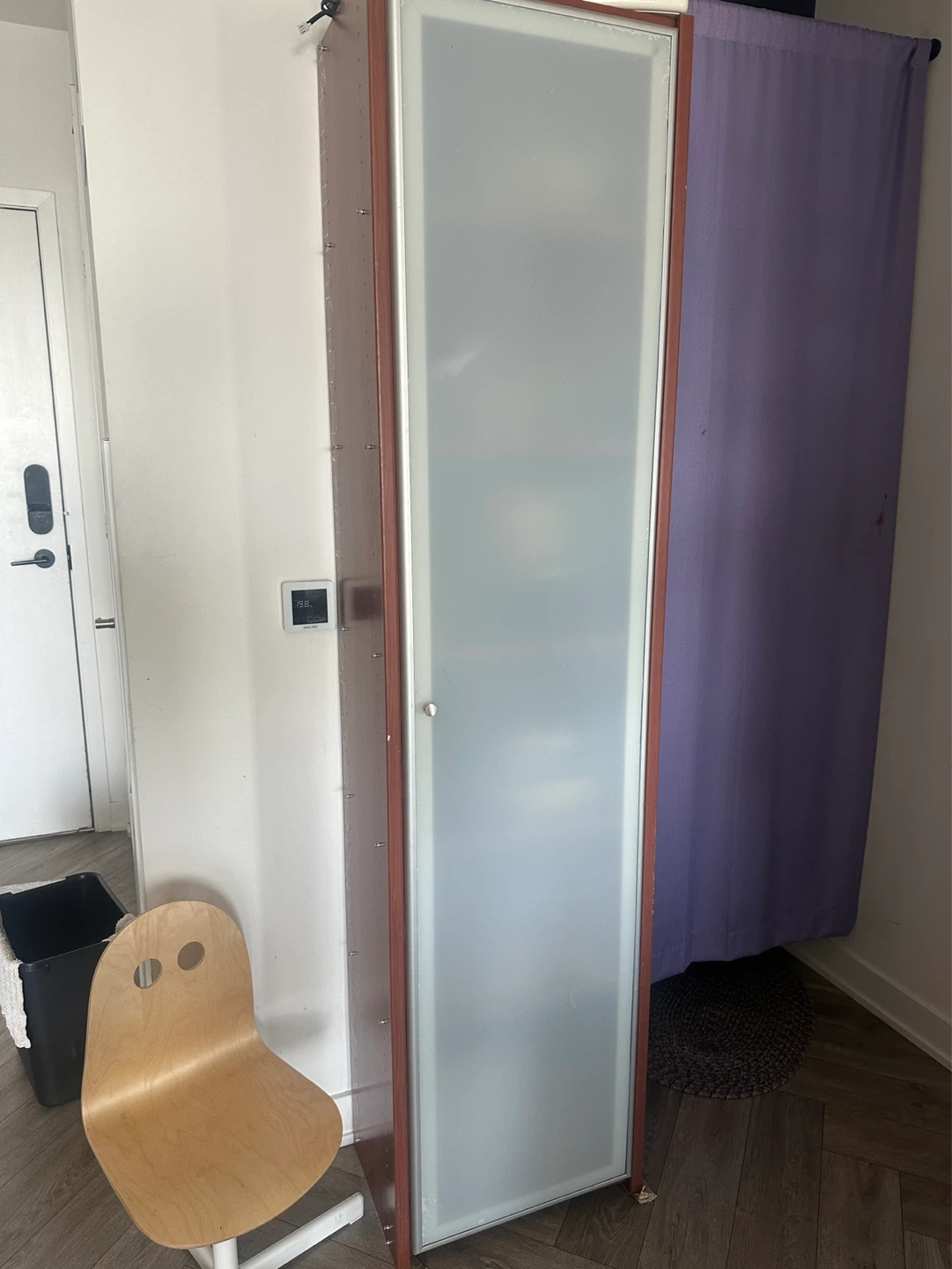 Tall Kitchen Pantry Cabinet with Frosted Door