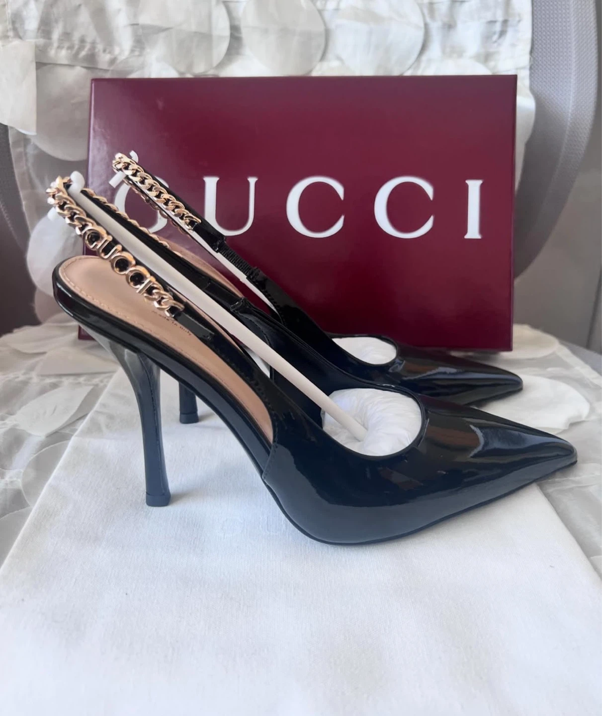 Gucci Patent Slingback Heel