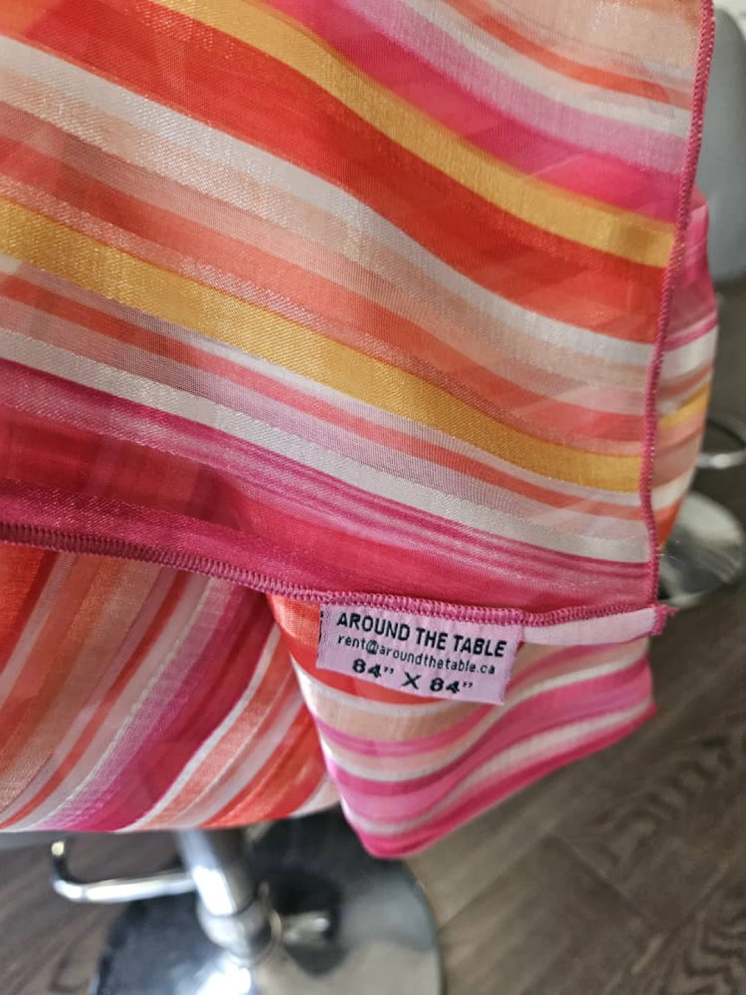 Set of 10. Around The Table Striped Tablecloth 64" X 64" - photo 3