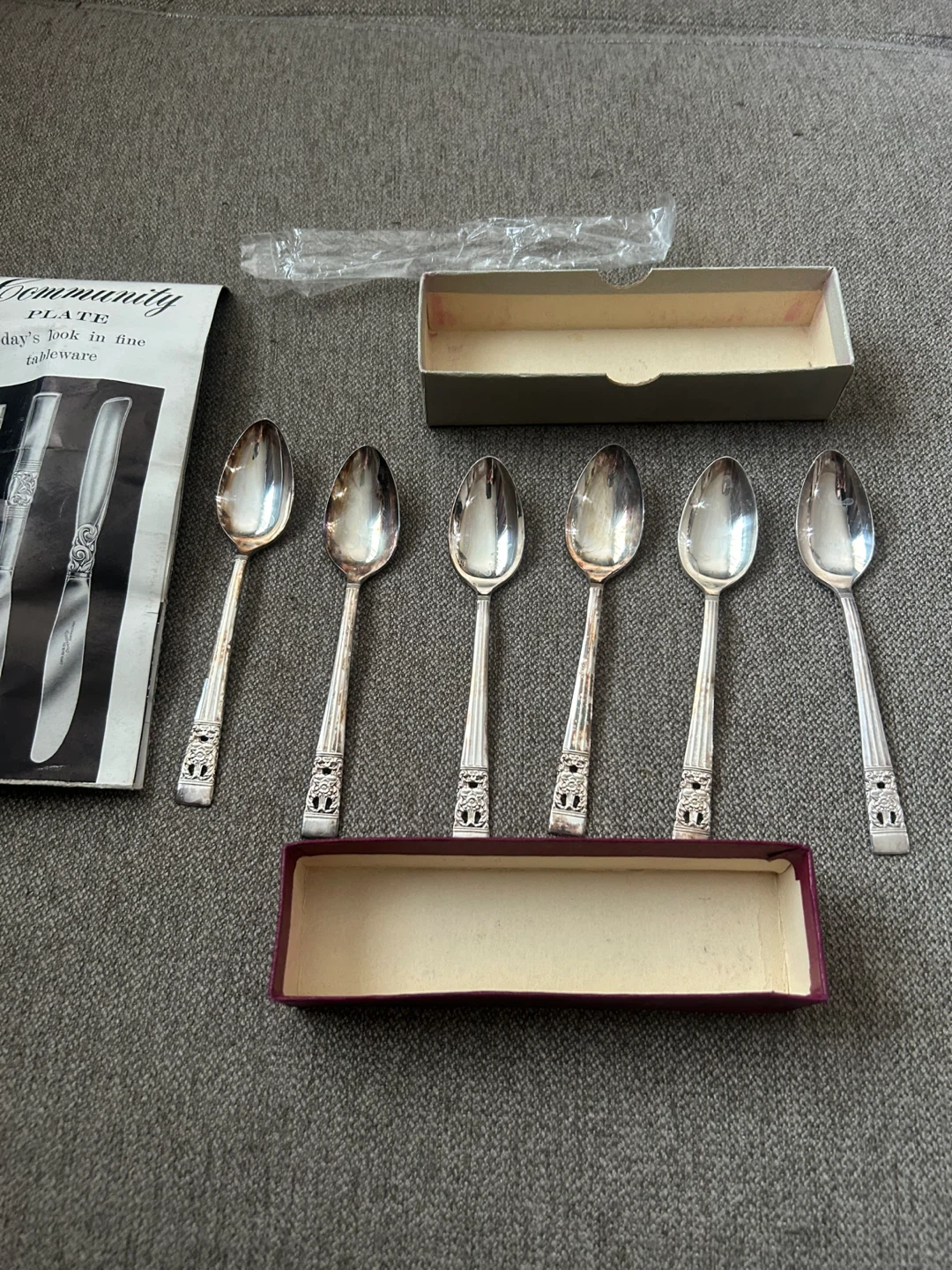 Community Plate Silver Spoons (Set of 6)