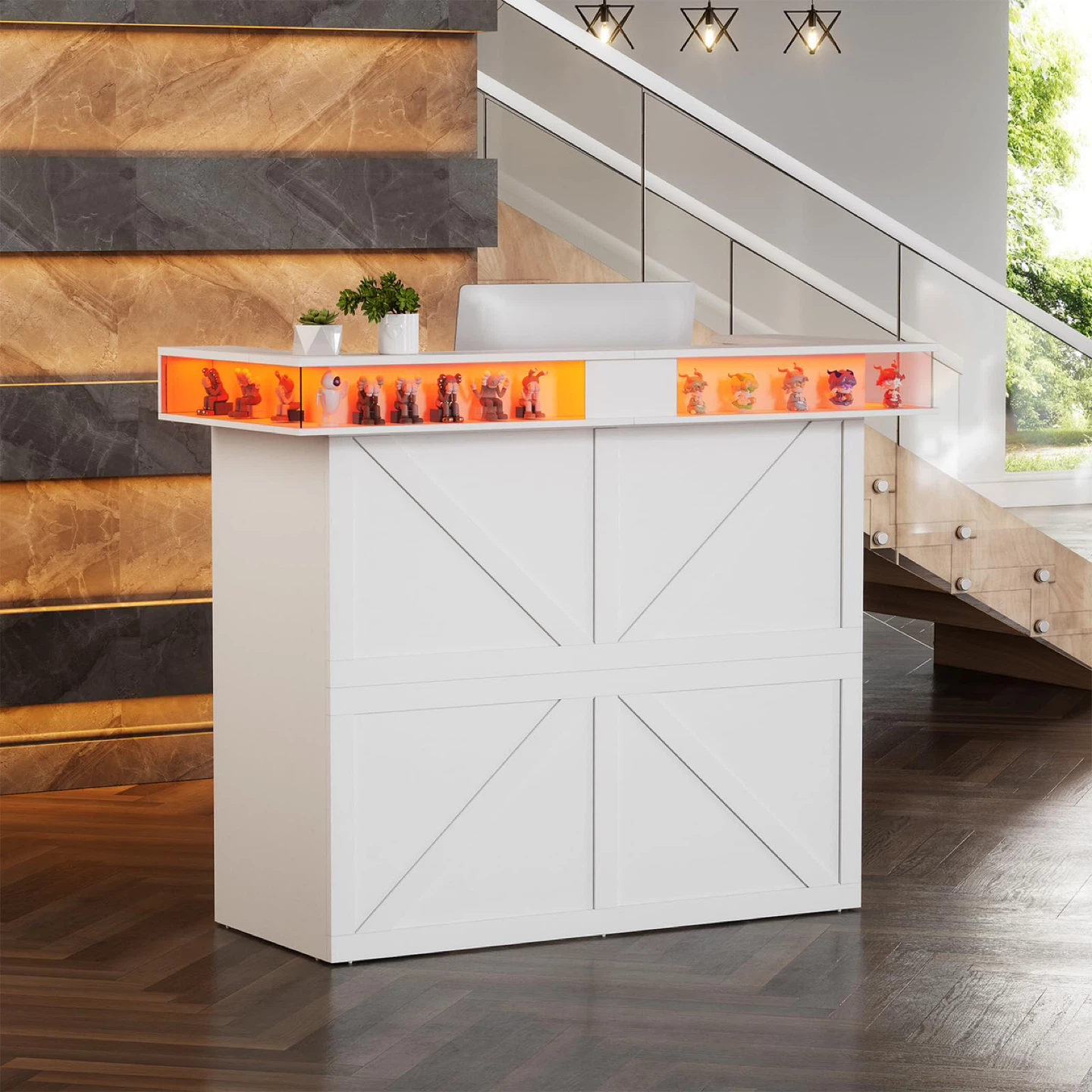 PAKASEPT Reception Desk with LED Lights