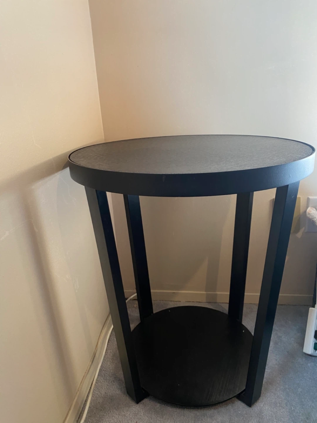 Black Round Side Table