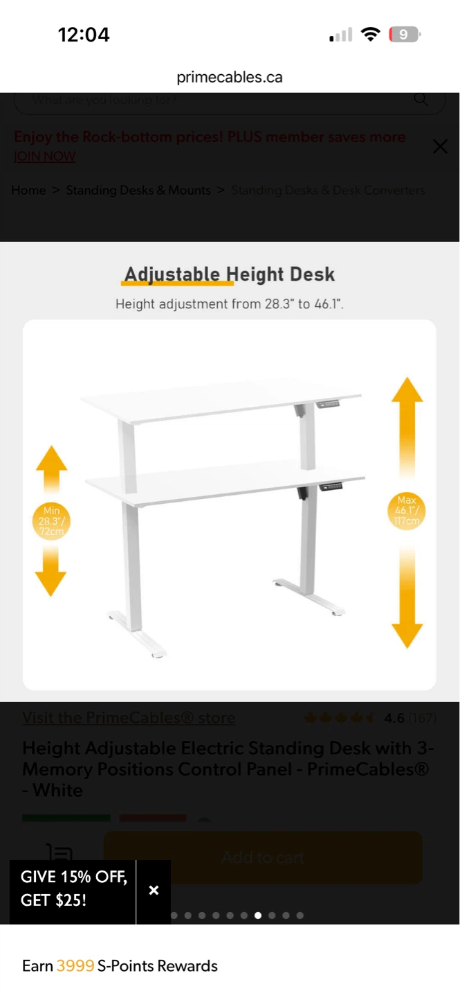 Height Adjustable Electric Standing Desk - White - photo 3