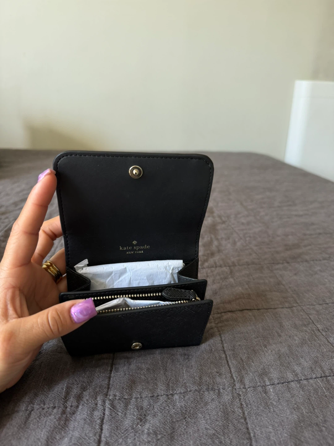Kate Spade New York Black & White Leather Wallet - photo 3