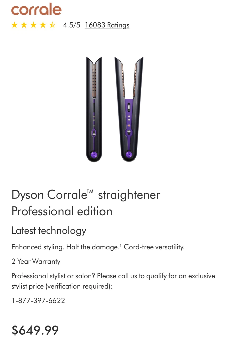 NEW Dyson Corrale Straightener Professional Version - photo 4