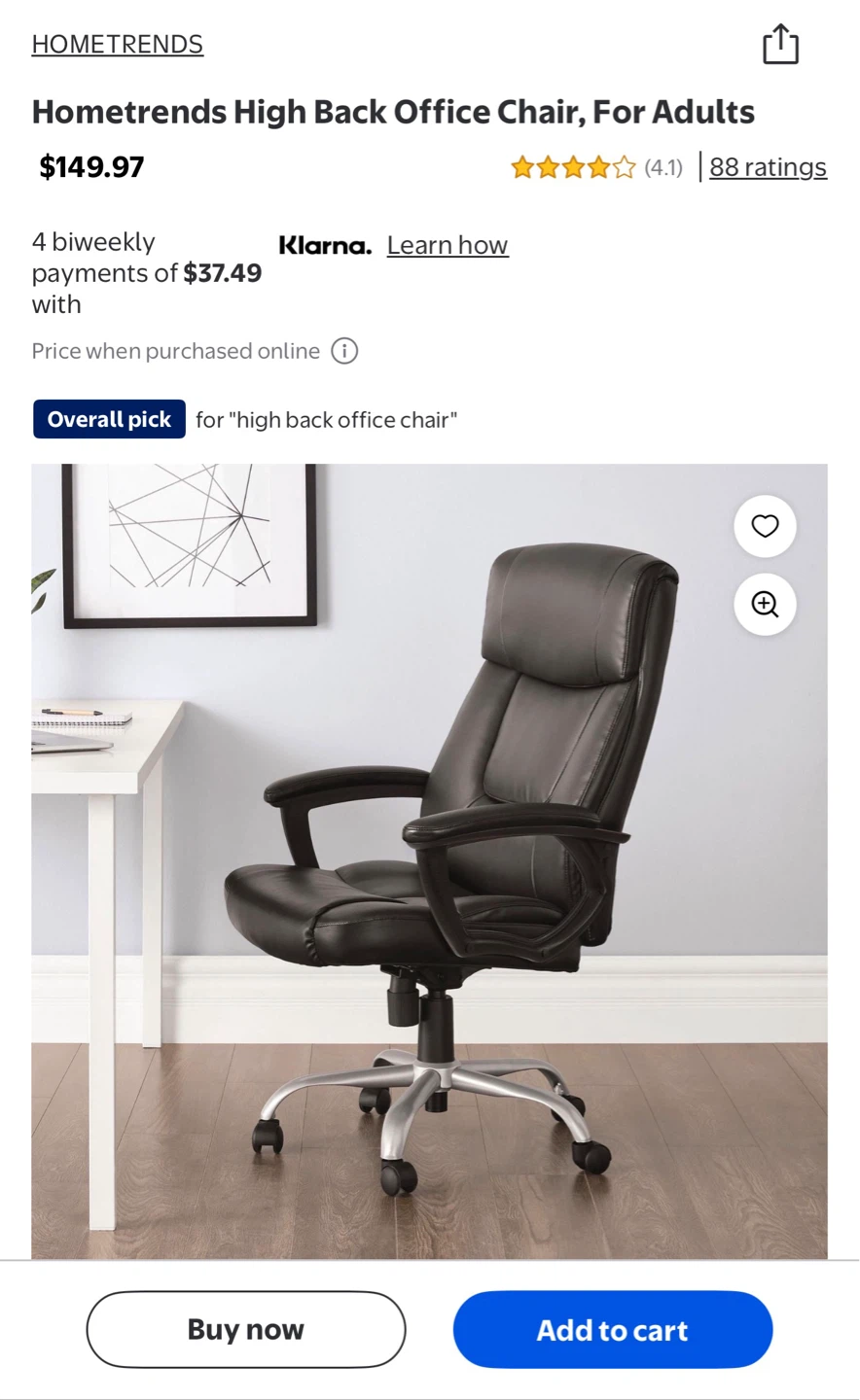 Hometrends High Back Office Chair