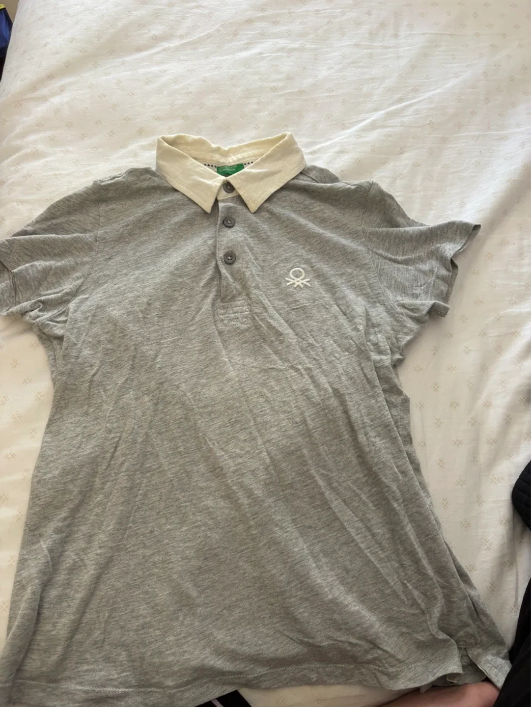 United Colors of Benetton Grey Polo Shirt Size Medium