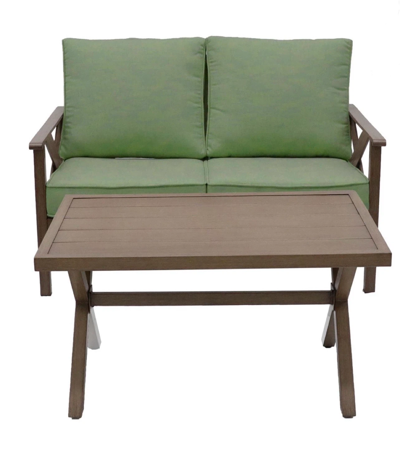 Outdoor Steel Loveseat and Coffee Table Set