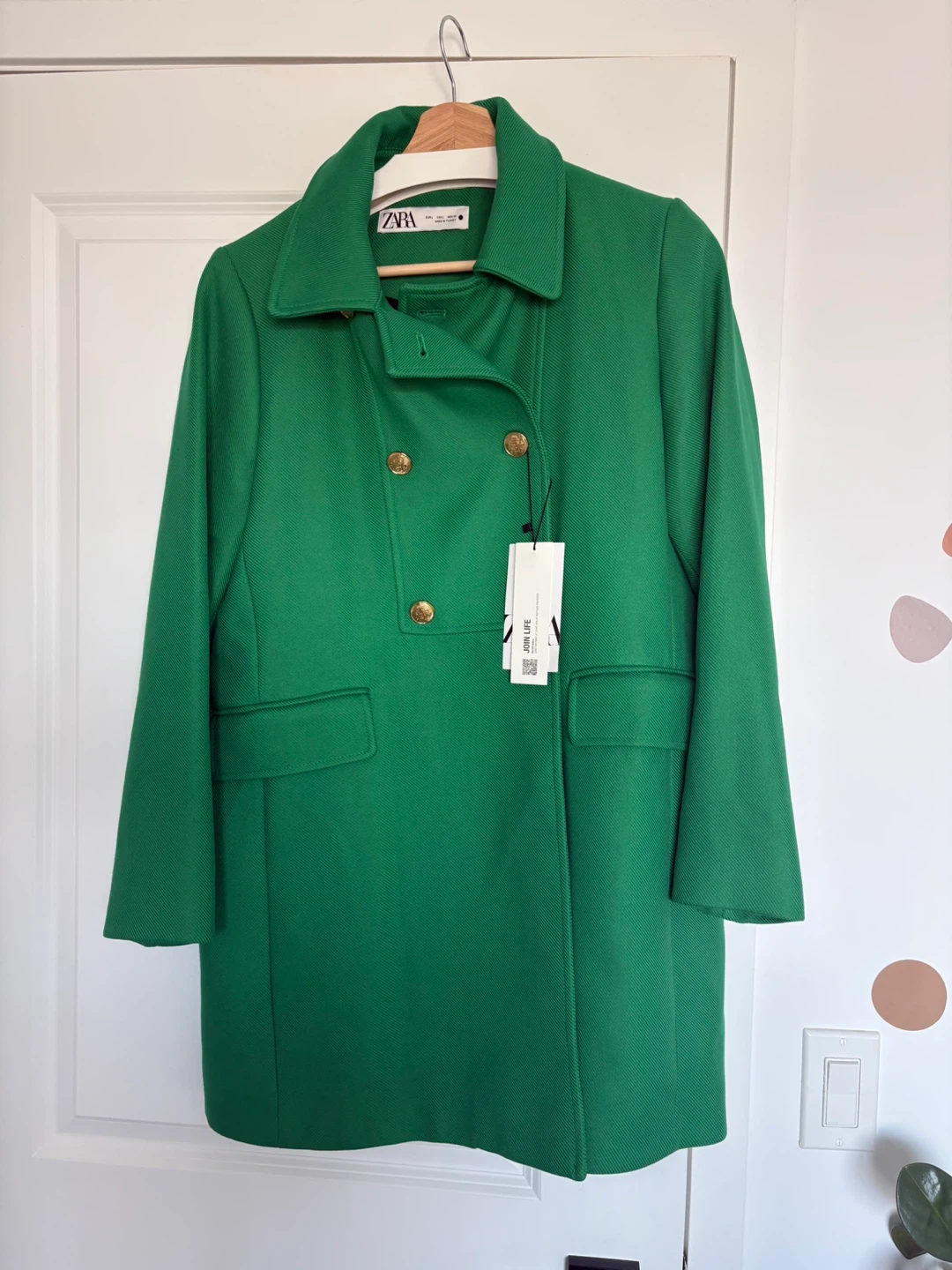 Zara Green Coat - Size L