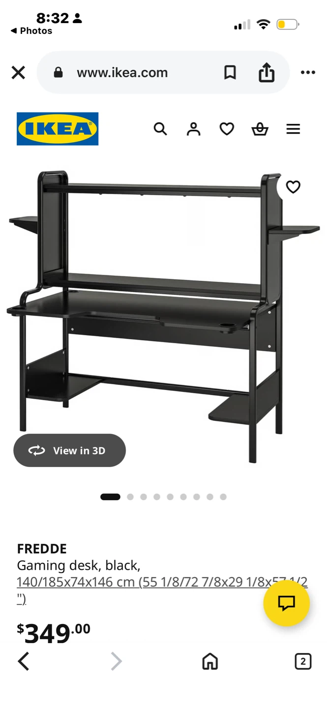 IKEA FREDDE Gaming Desk - Black