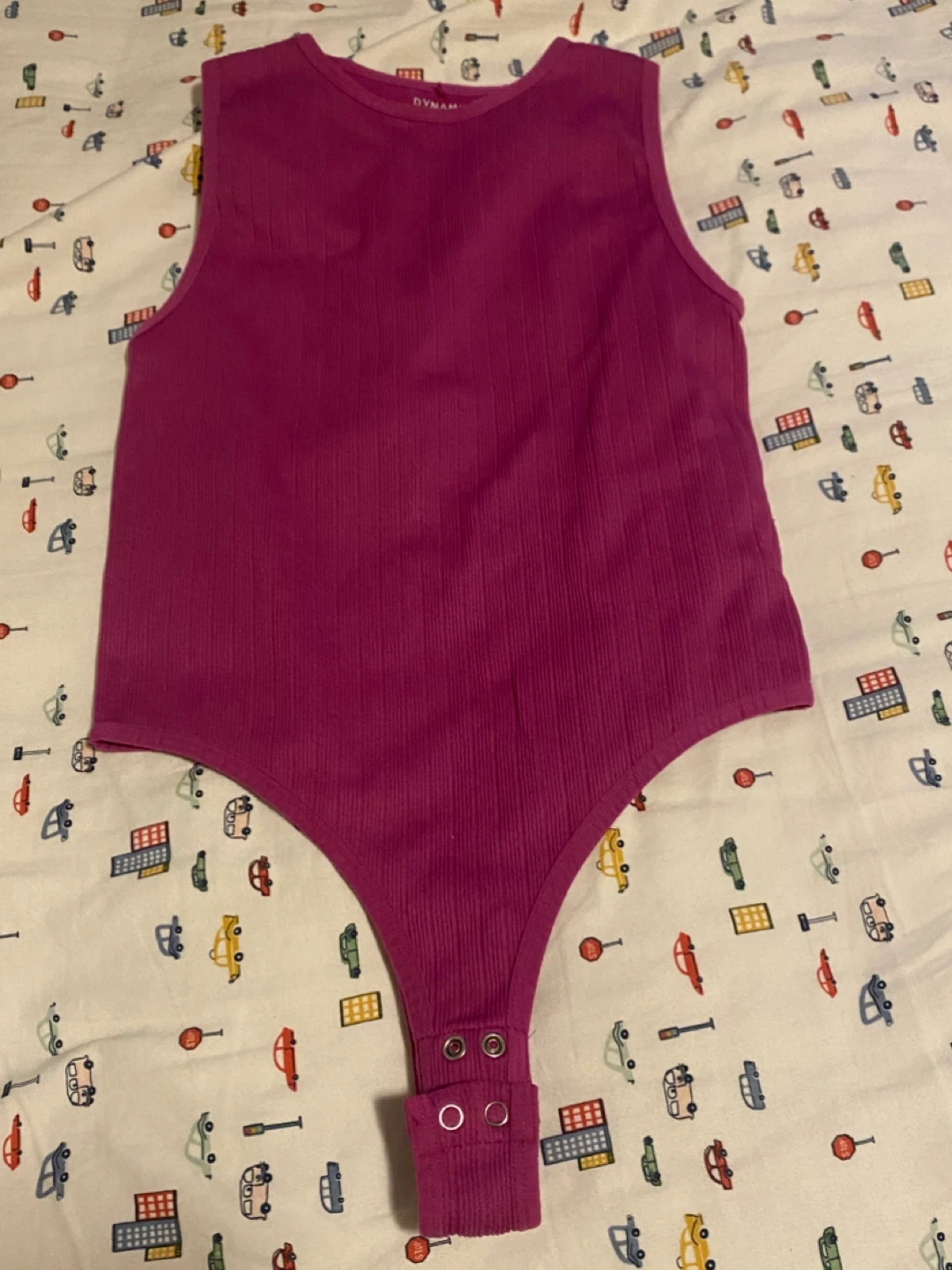 Dynamite Pink Ribbed Thong Bodysuit - P/S