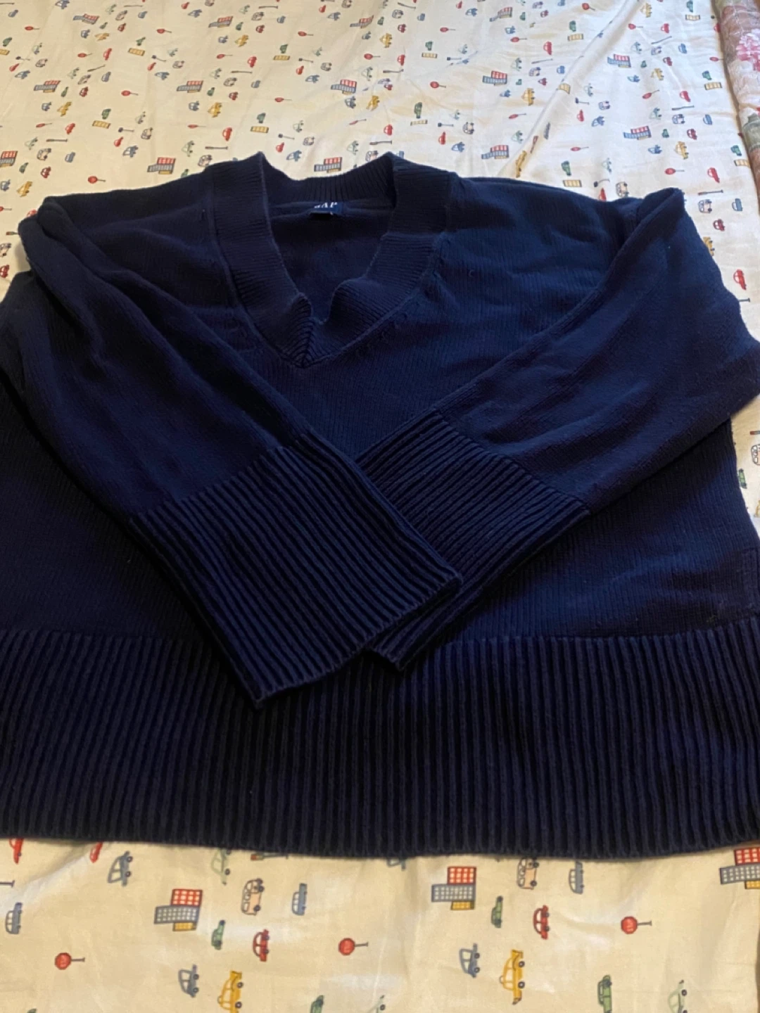 GAP V-neck Sweater - Navy Blue - photo 5