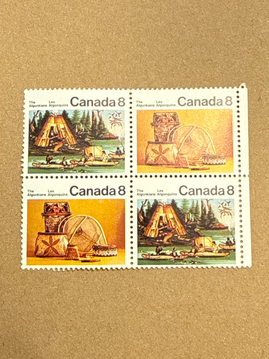 Canada 8¢ Stamps - The Algonkians - block of 4