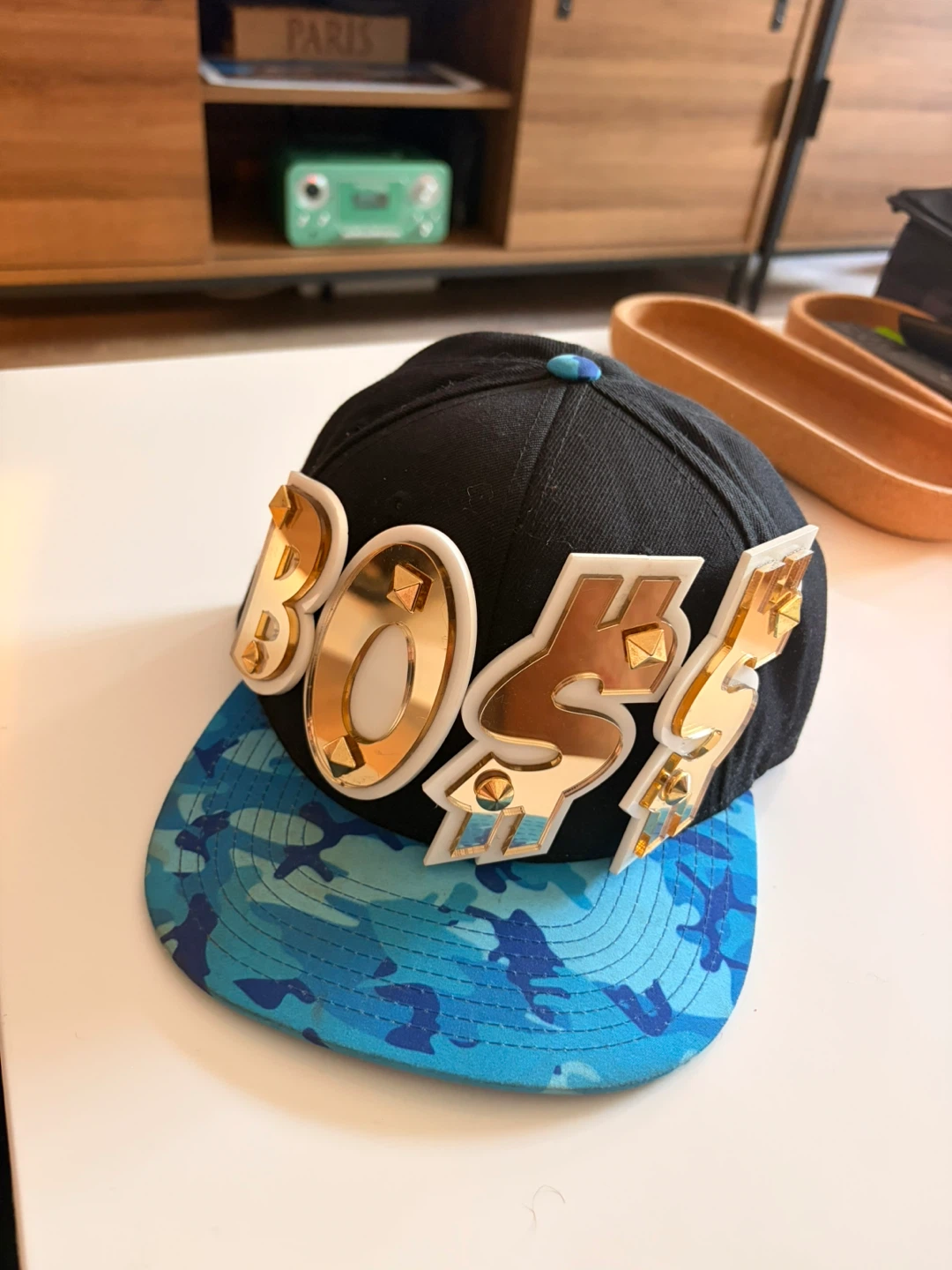 BOSS Snapback Hat - Black and Blue