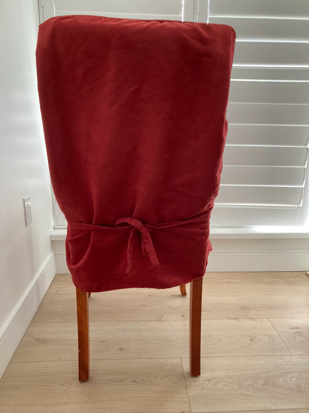 6 Red Upholstered Dining Chair Slipcover - photo 2