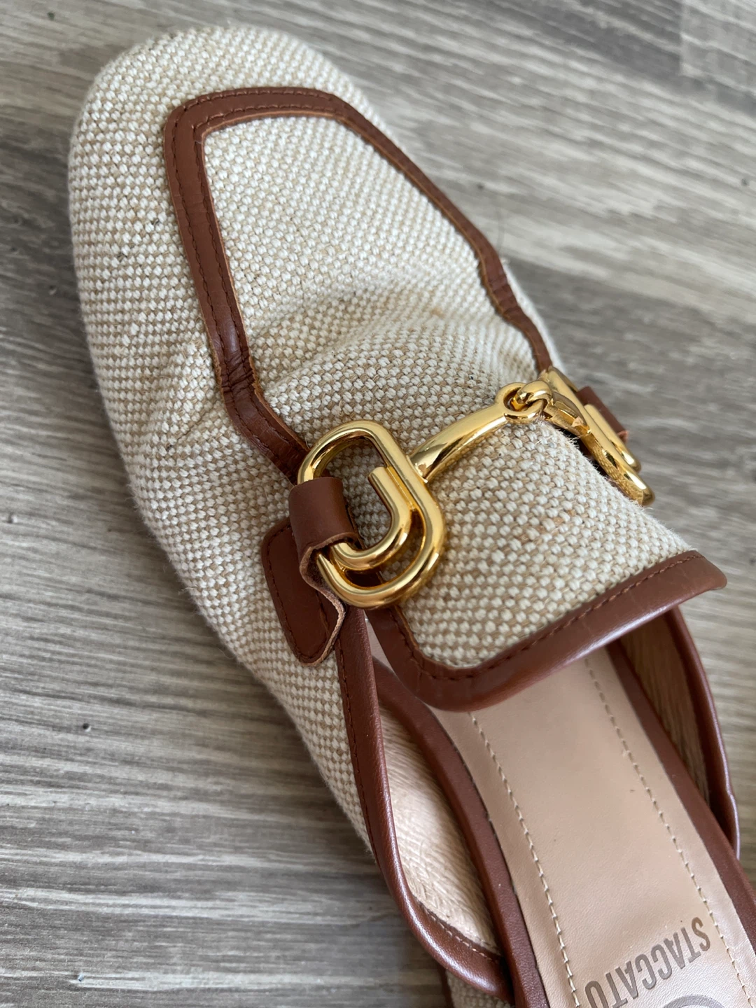 Staccato Scandals Beige/Brown Linen with Gold Hardware - photo 3