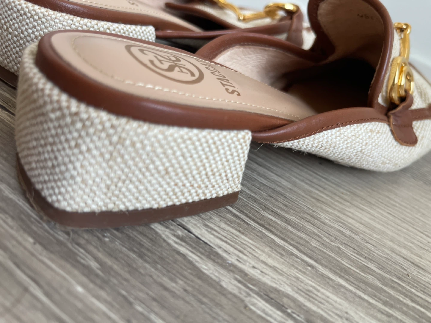 Staccato Scandals Beige/Brown Linen with Gold Hardware - photo 5