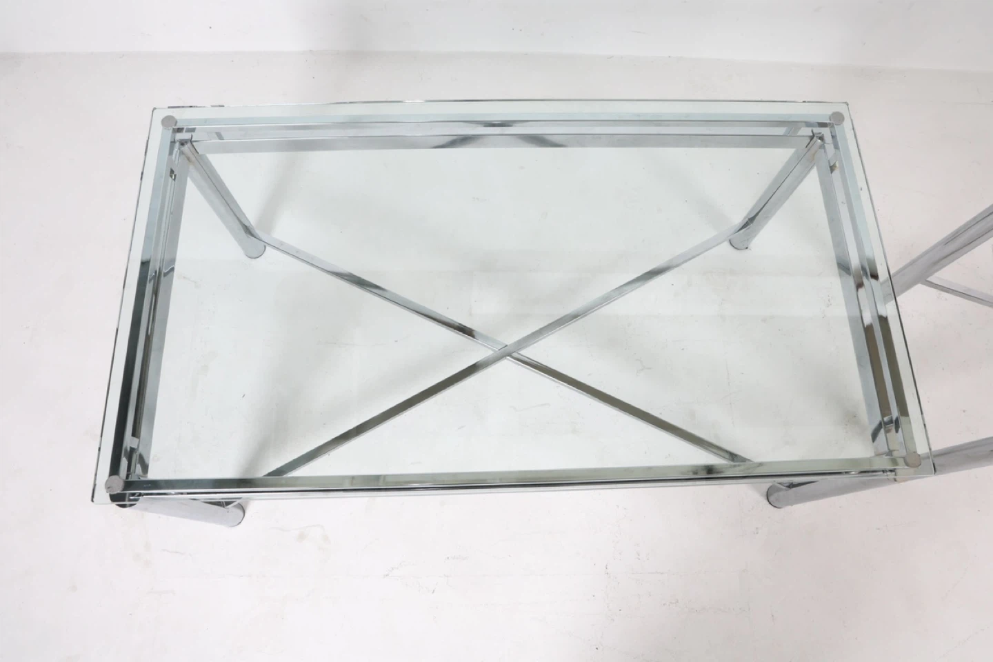 Mid-Century Modern Glass and Chrome Coffee Table