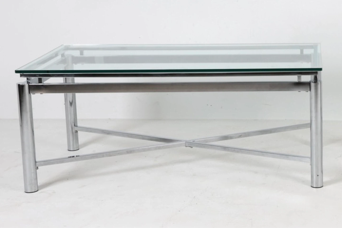 Mid-Century Modern Glass and Chrome Coffee Table - photo 4