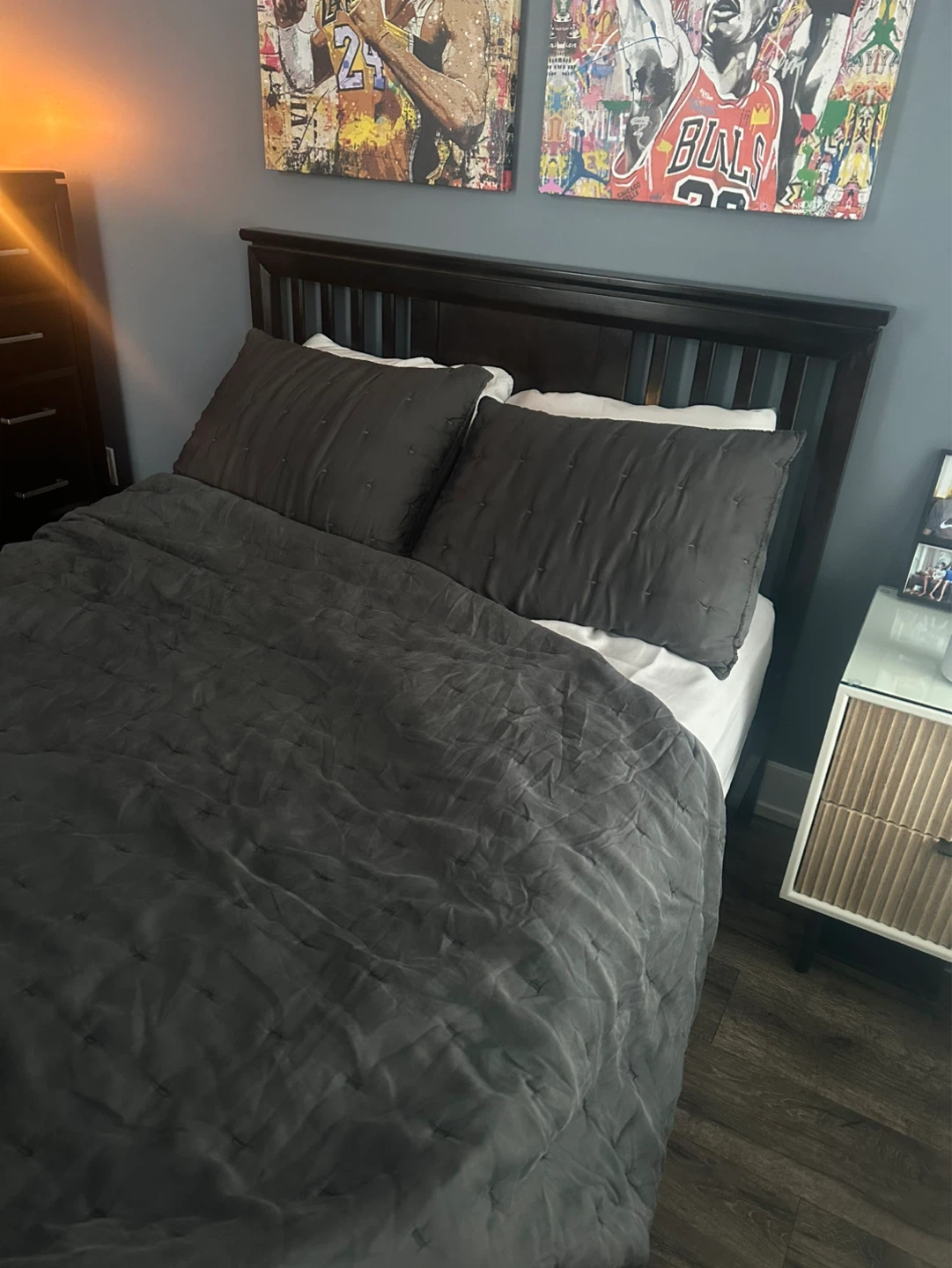 Dark Solid Wood Bedroom Set - photo 2