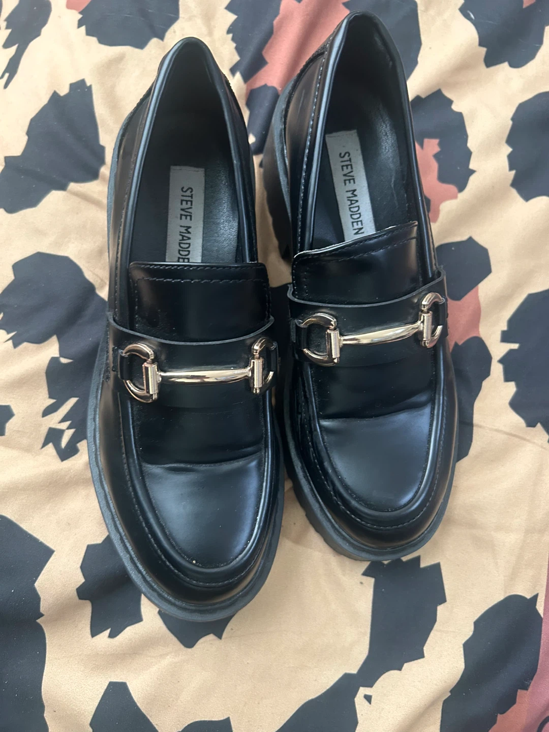 Steve Madden Black Platform Loafers