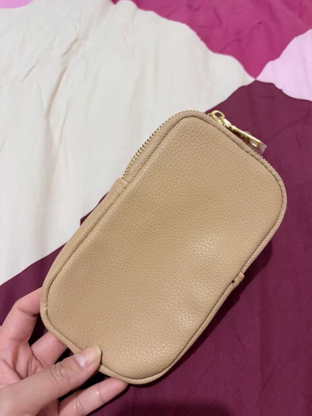 Steve Madden Tan Faux Leather Cardholder / Coin Pouch