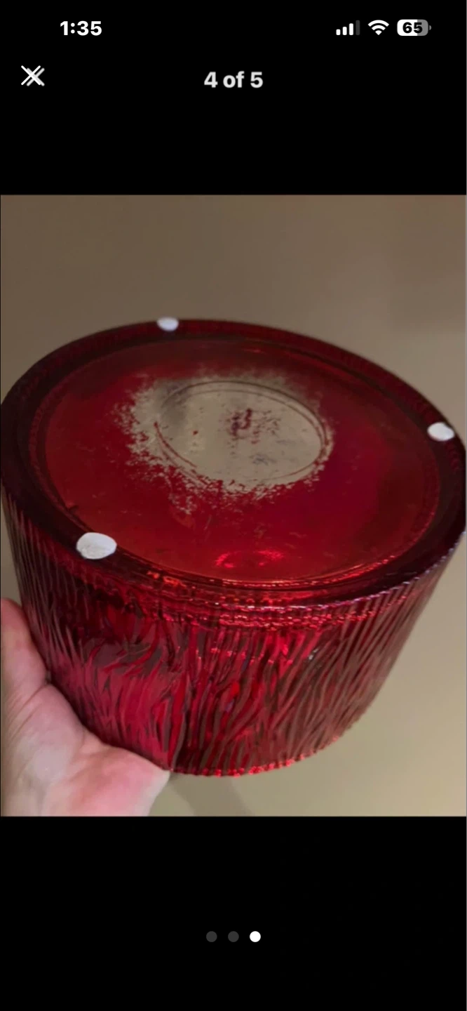 Red Glass bowl - photo 3