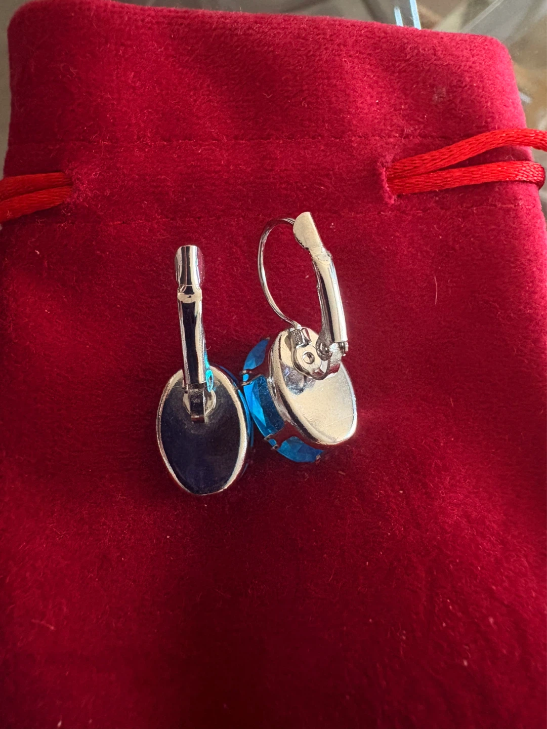 Blue Gemstone Drop Earrings