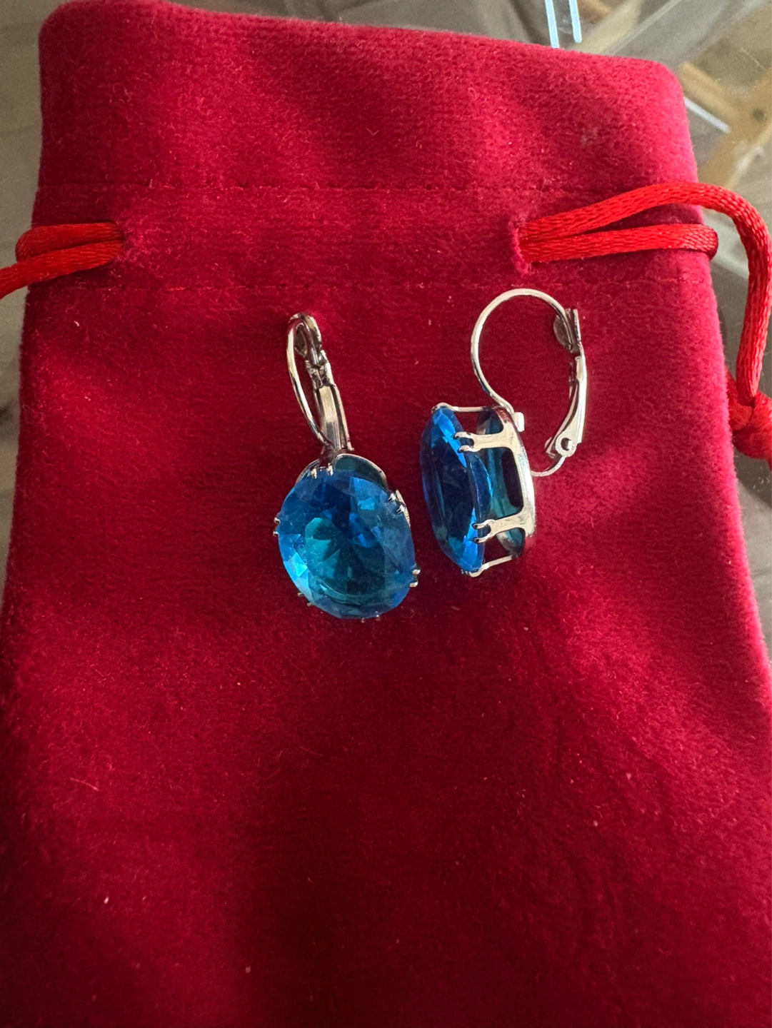 Blue Gemstone Drop Earrings - photo 2