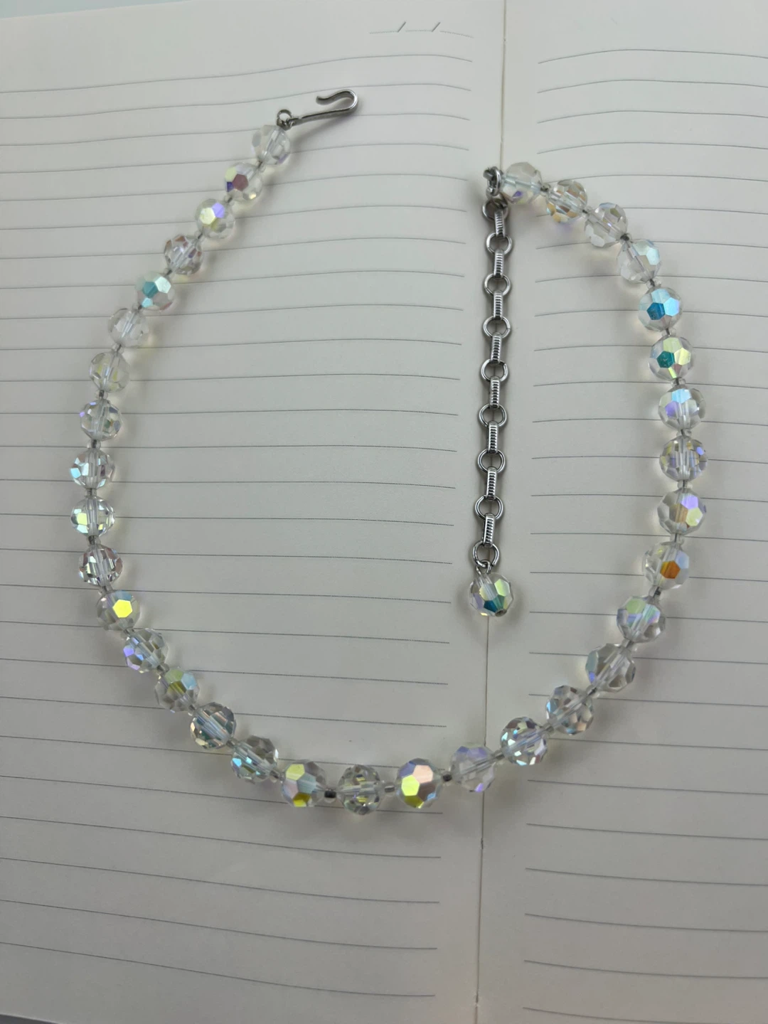 Vintage Coro Signed Aurora Borealis Faceted Bead Necklace - photo 2