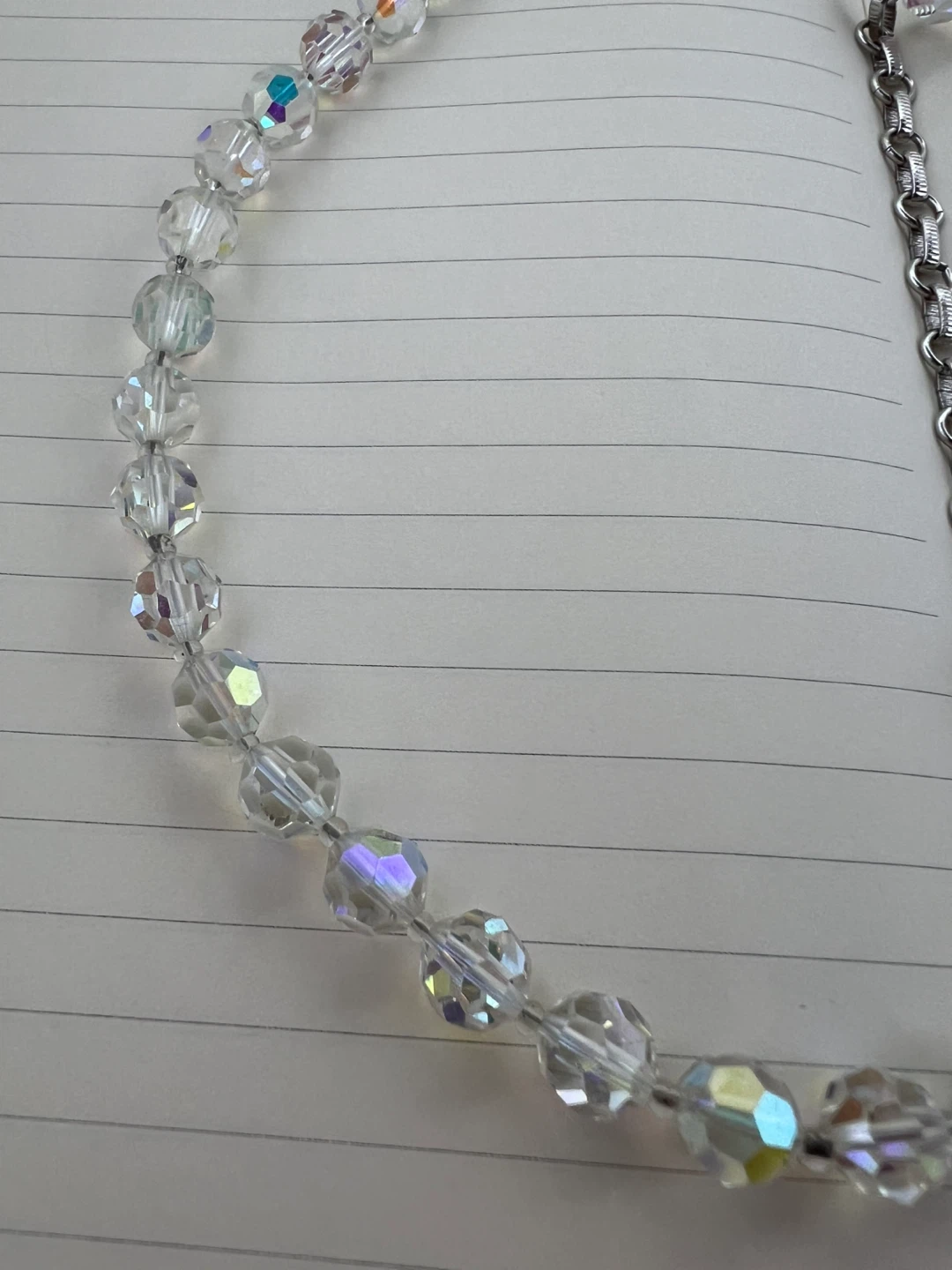 Vintage Coro Signed Aurora Borealis Faceted Bead Necklace - photo 3