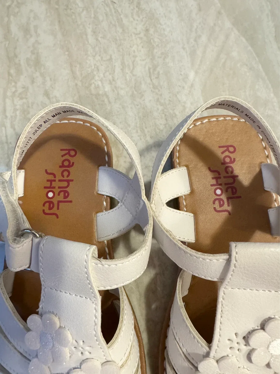 Brand New Rachel Shoes White Floral Toddler Sandals Size 10 - photo 4