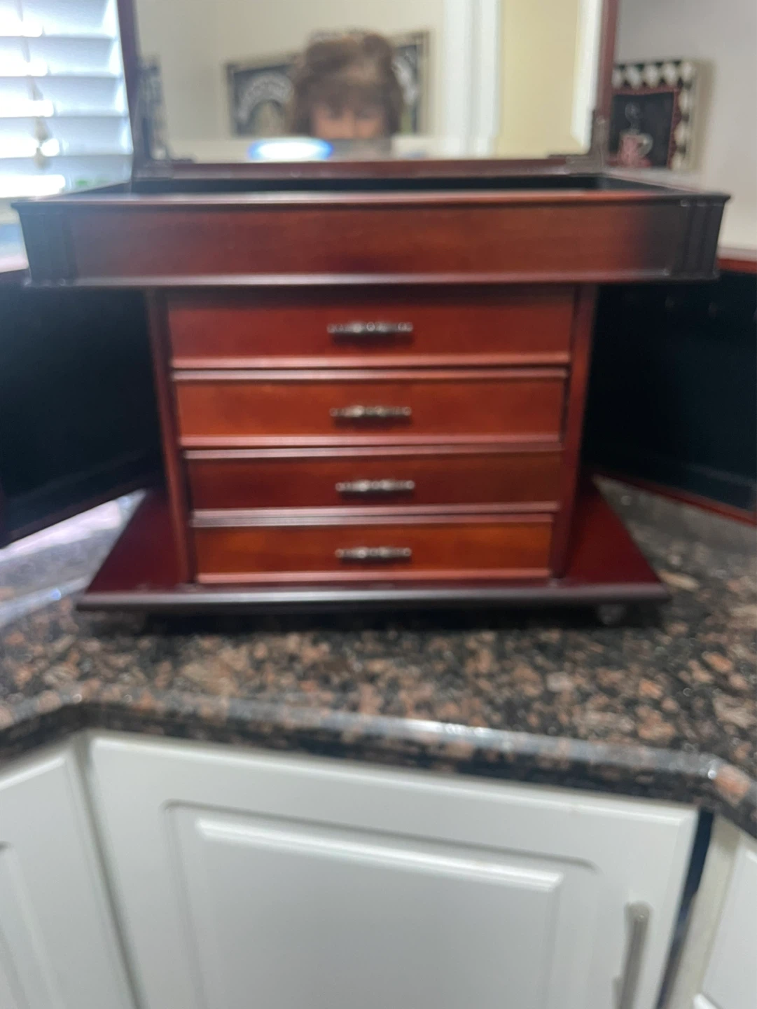 Wooden Jewelry Box with Mirror and Drawers - photo 5
