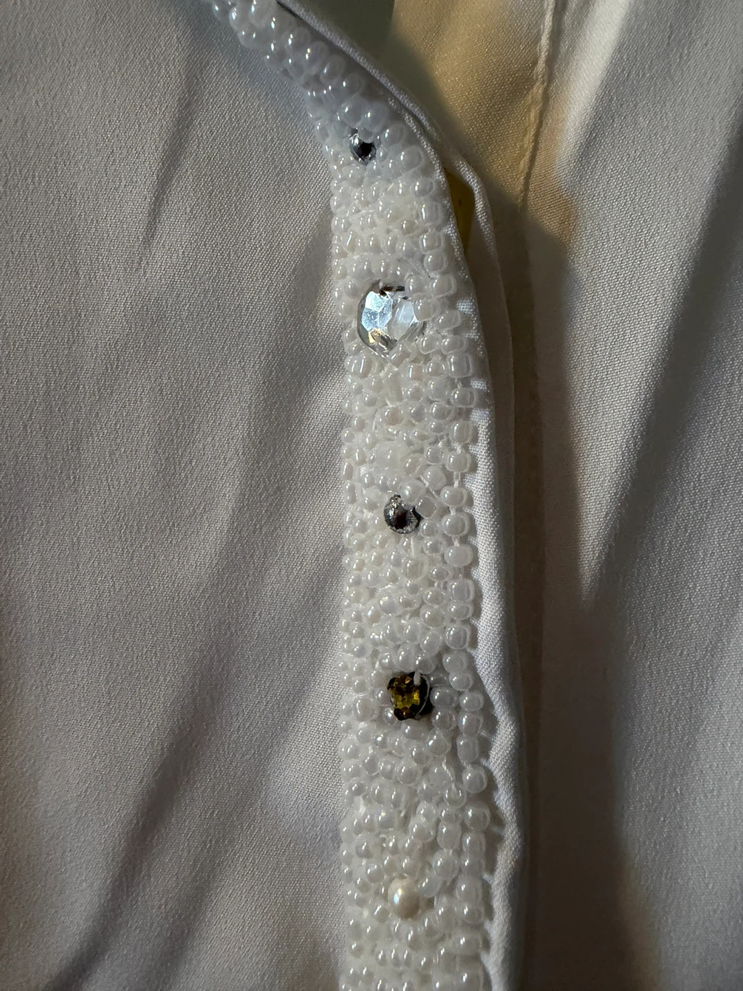 MBLM Embellished White Button-Up Shirt - photo 5