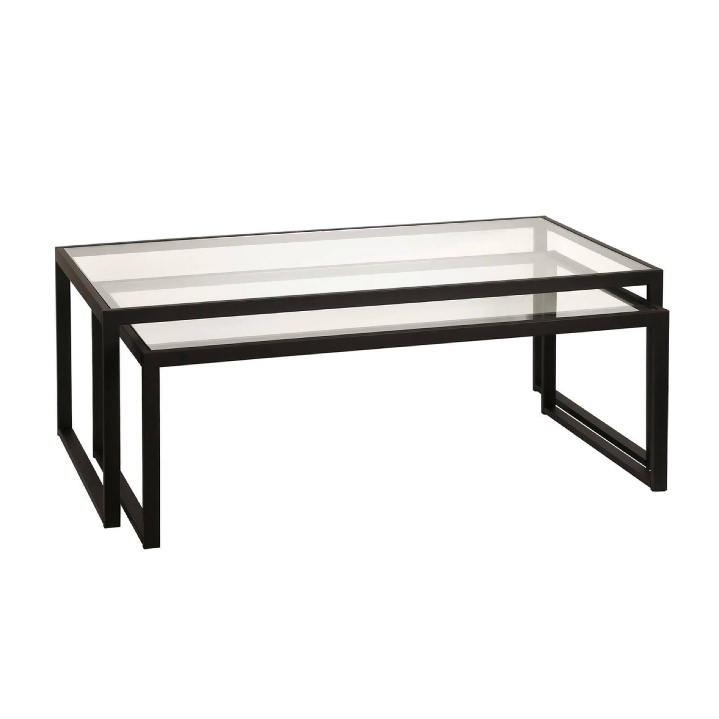 Set of 4 Nesting End Tables with Glass Tops - photo 2
