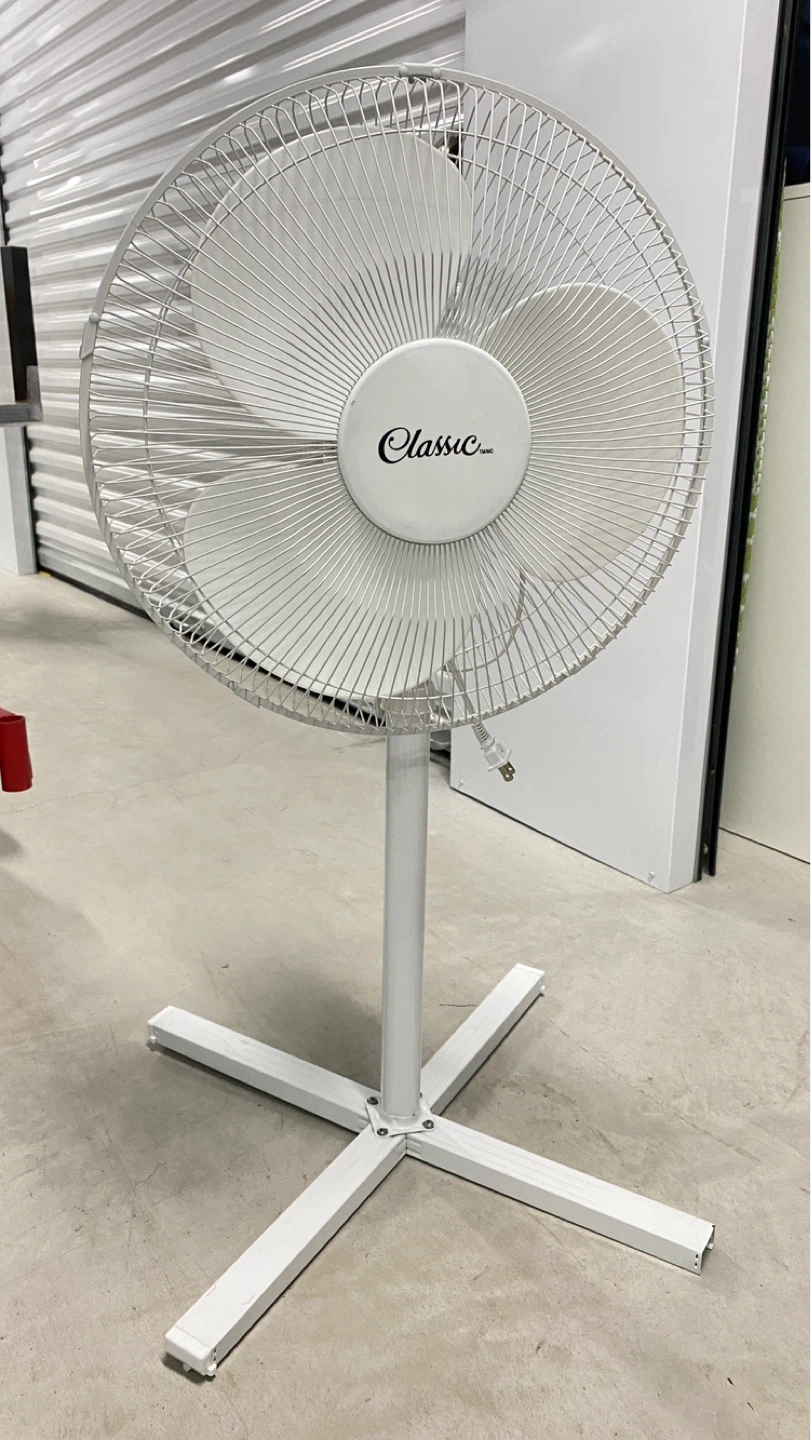 Classic White Pedestal Fan