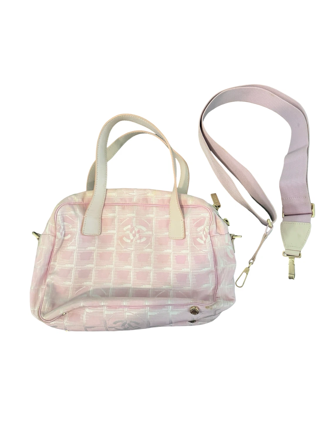 CHANEL Pink Canvas New Travel Line Bag - photo 2