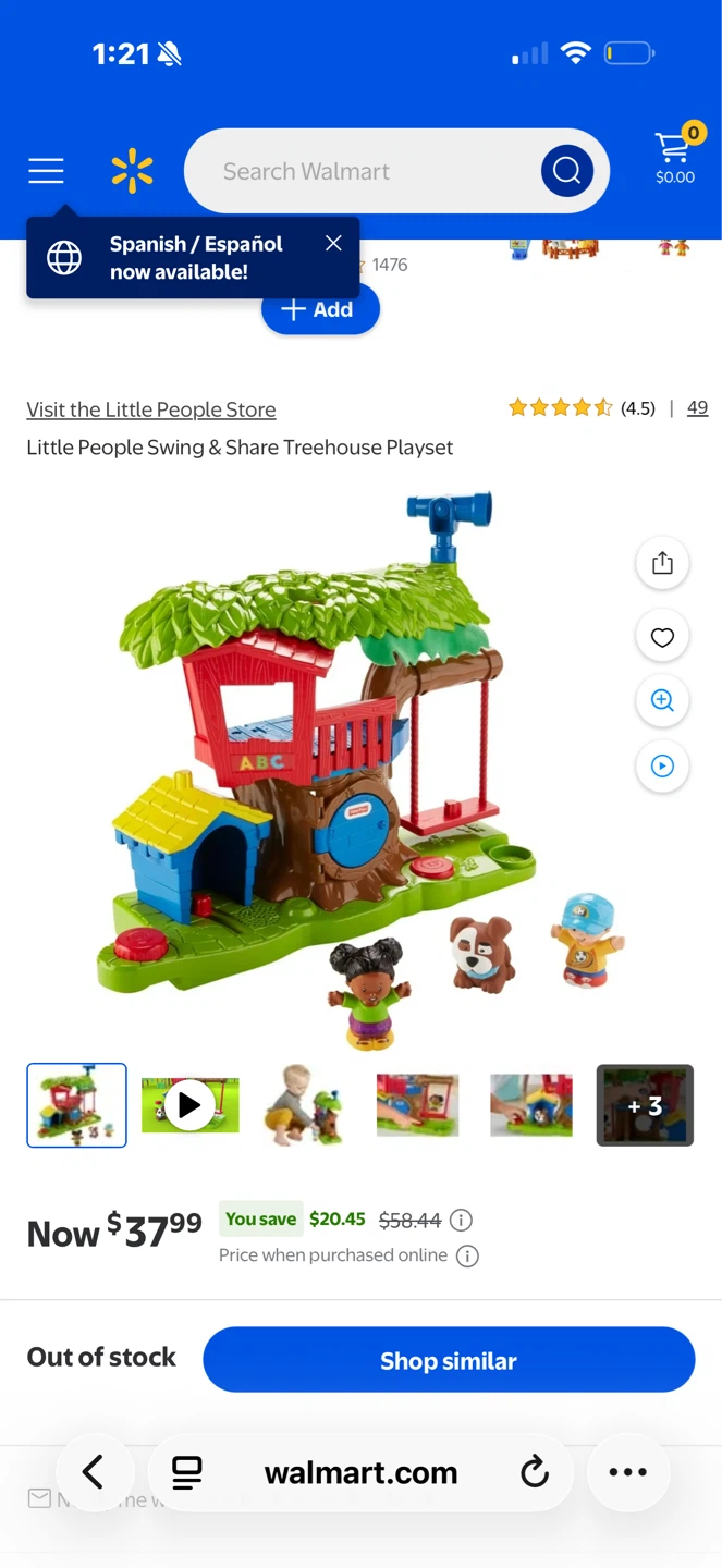 Little People Swing & Share Treehouse Playset