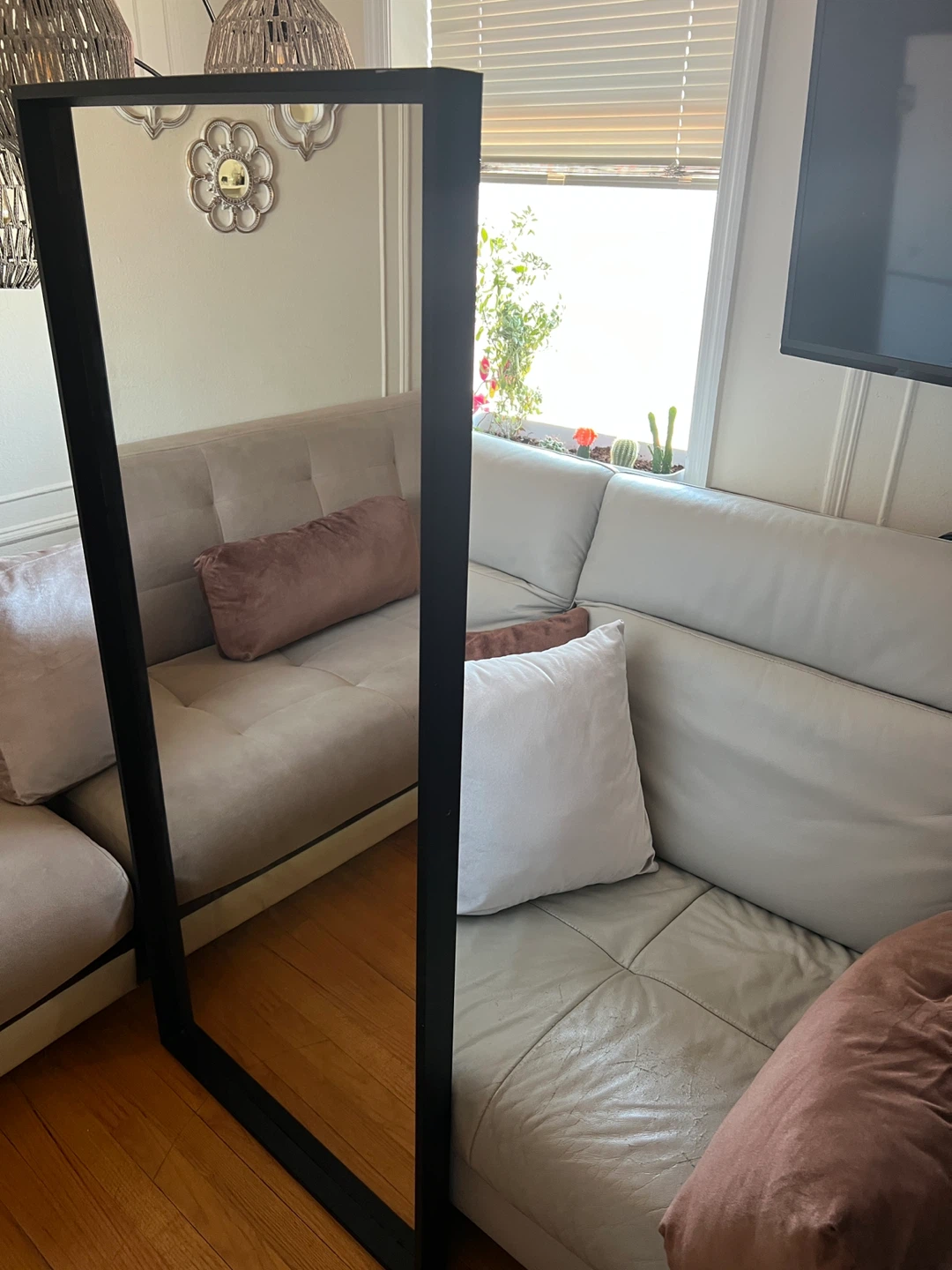 Black Framed Full Length Mirror - photo 2