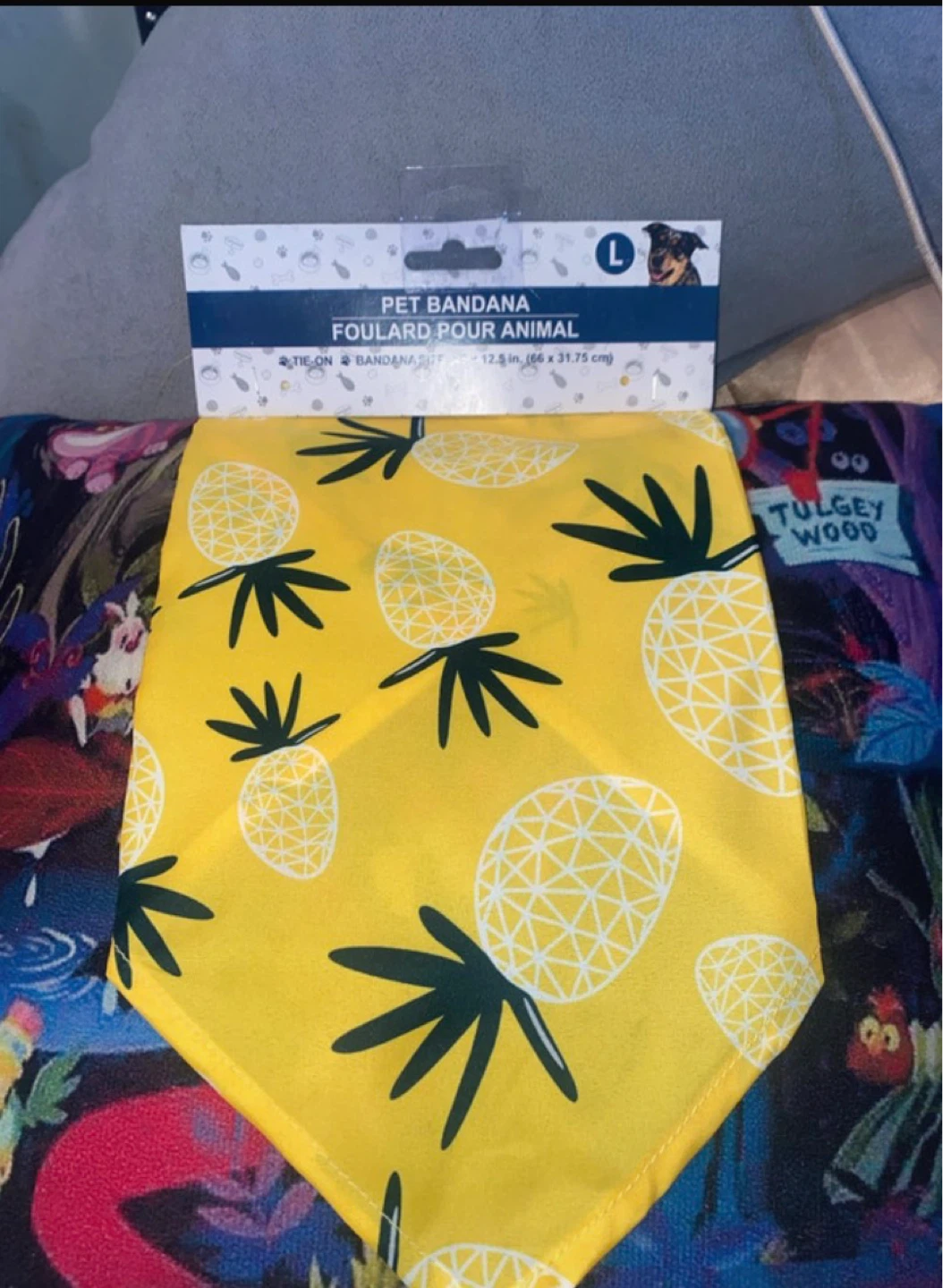 Pet Bandana - Size L - Pineapple Print