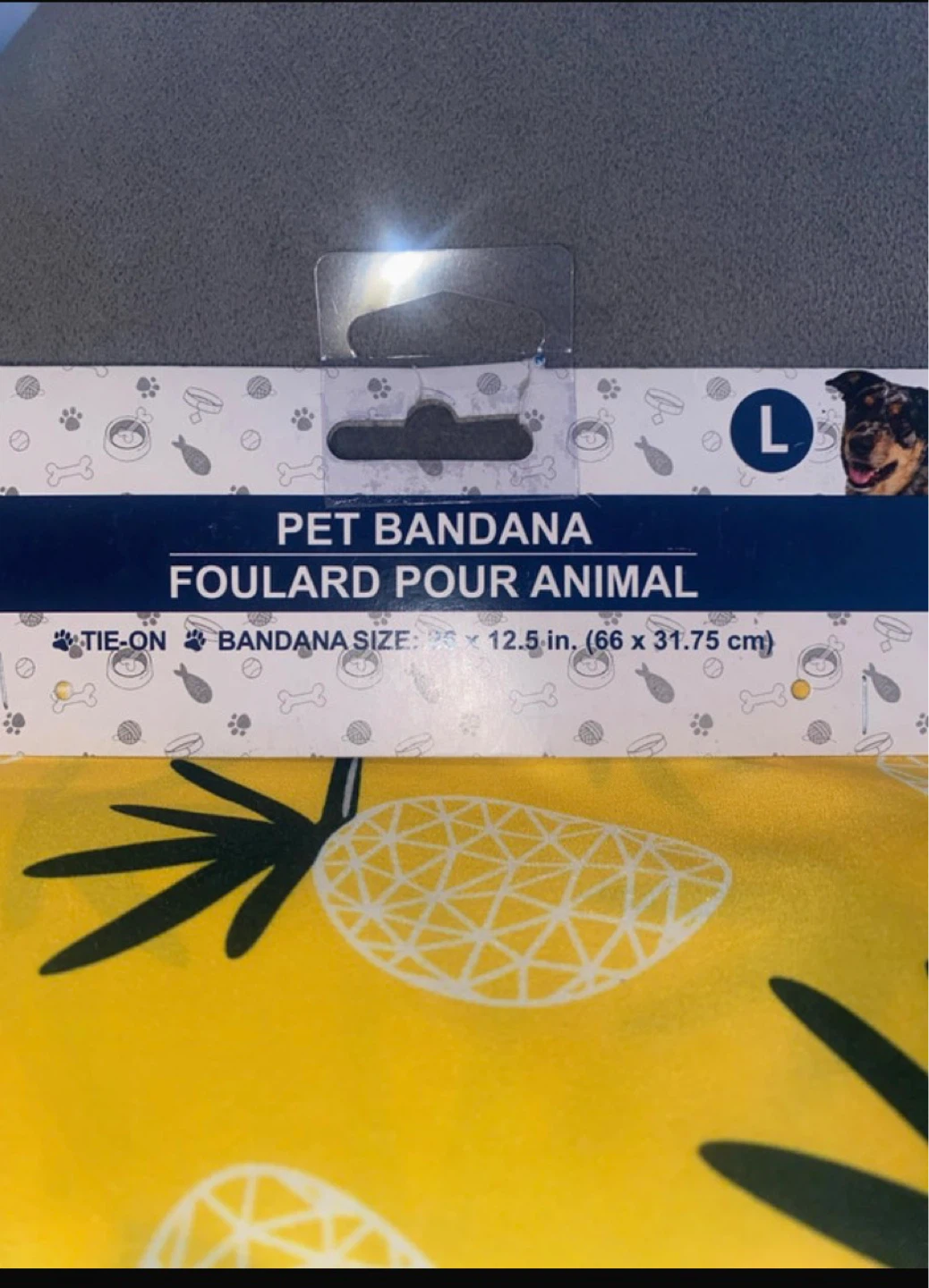 Pet Bandana - Size L - Pineapple Print - photo 2